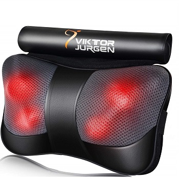 VIKTOR JURGEN Back Massage Pillow with Heat-Relaxation B01DWH11L4